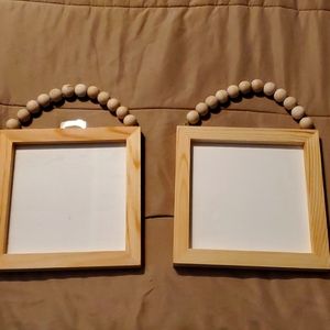 Set of 2 Wood Beaded Handle Frame